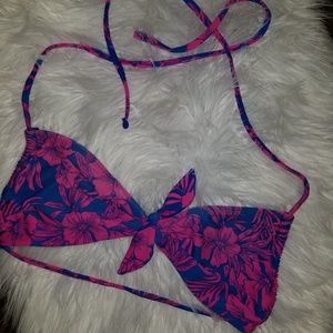 FOREVER 21 - bikini floral tropicsl blue pink top
